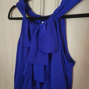 ADiva Indigo Ruffle neck tank *sz M*
